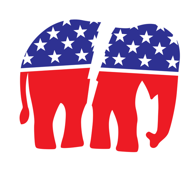 Broken Red White And Blue Elephant