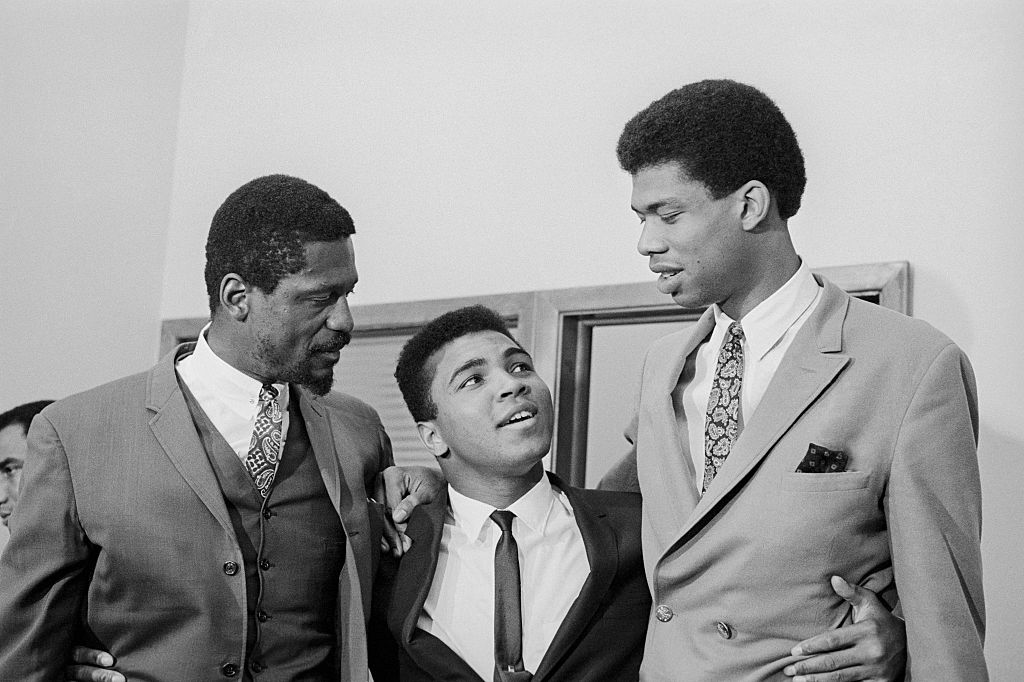 Cassius Clay with Bill Russell and Lew Alcindor