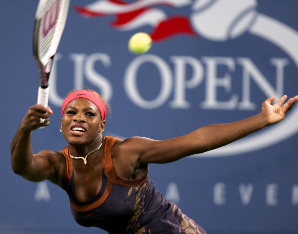 Serena Williams returns a shot during her fourth-round 2006