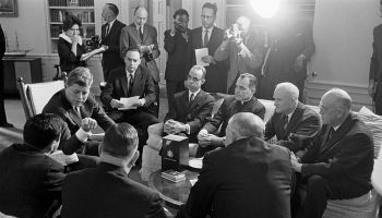 President Kennedy With Civil Rights Commission