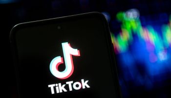 TikTok Logo- In this photo illustration a TikTok logo seen displayed on a...