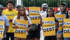 WASHINGTON, DC - AUGUST 25: Student loan debt activists rally o