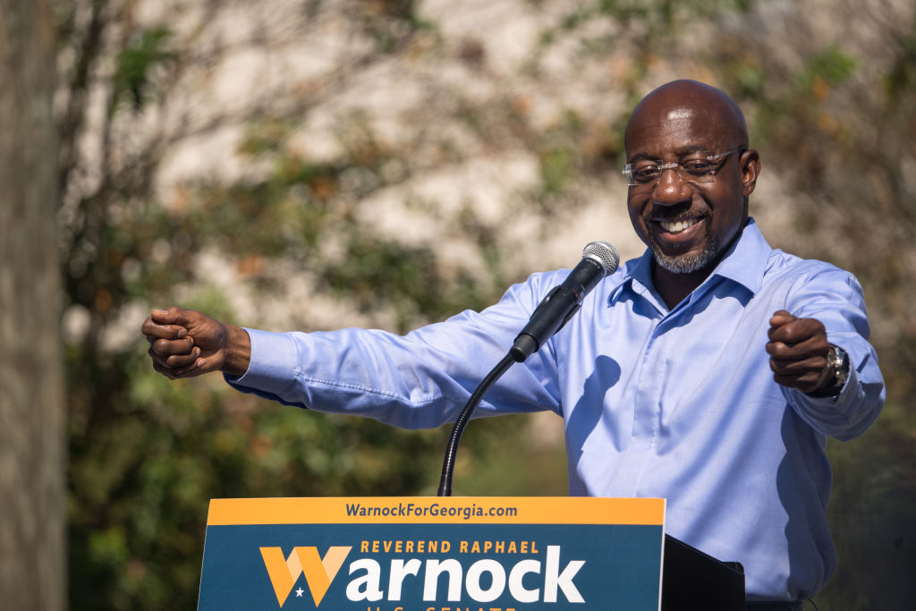 Georgia Senate Candidate Raphael Warnock Holds A Campaign Rally In Columbus
