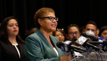 Mayoral candidate Rep. Karen Bass and Rep. Jimmy Gomez will call on civic leaders from all over the city to initiate a plan of action on Oct. 21, 2022.