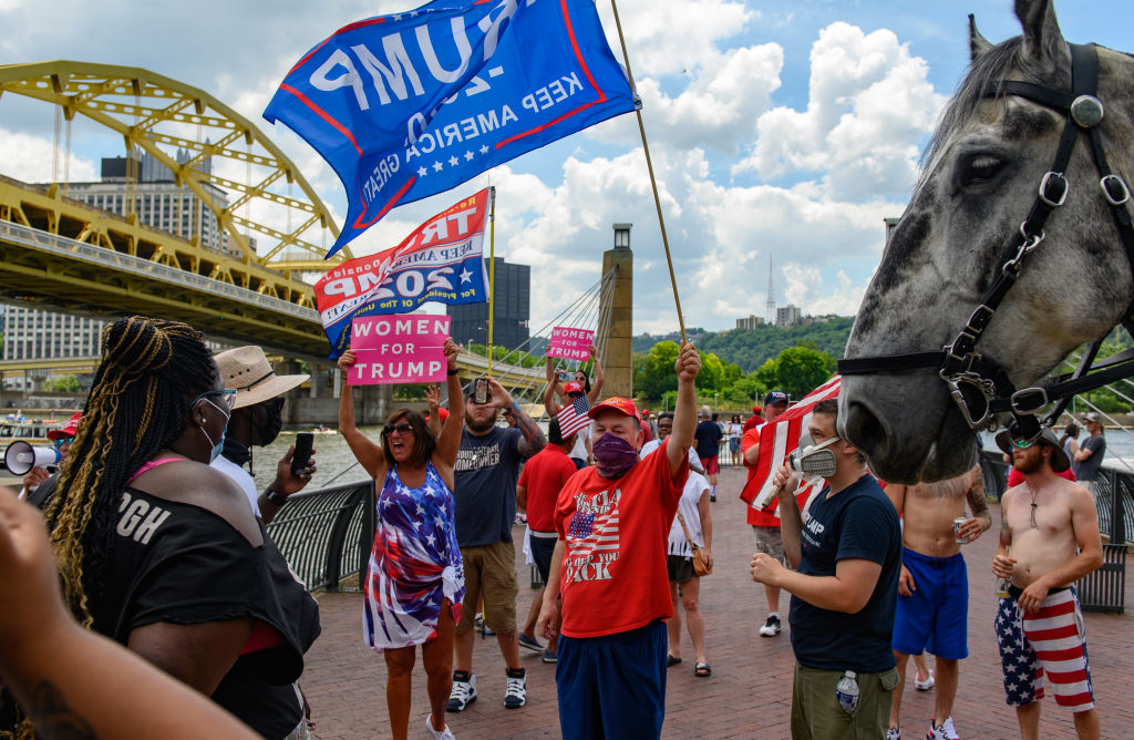 Trump Supporters Hold Boat Parade And MAGA Rally in Pittsburgh On 4th Of July