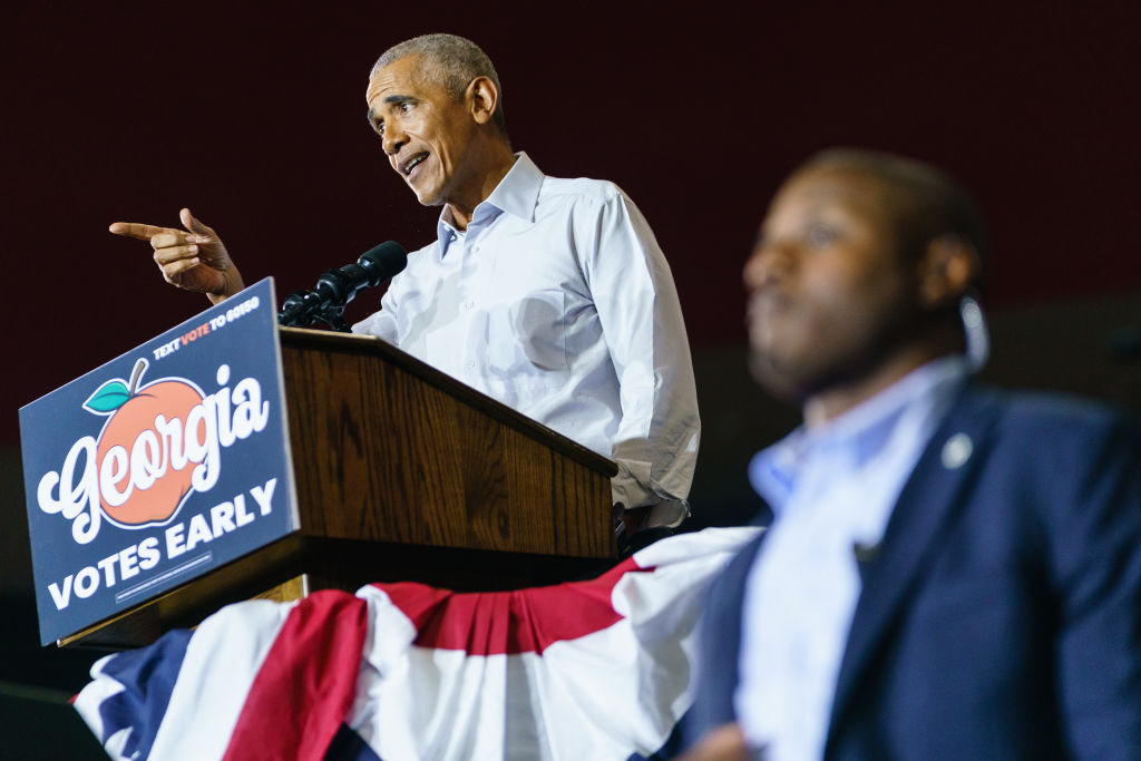 Former President Barack Obama Campaigns For Georgia Democrats Ahead Of Midterm Elections