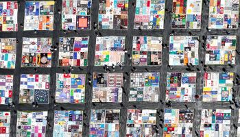 3000 Panels Of The AIDS Memorial Quilt Displayed In Golden Gate Park