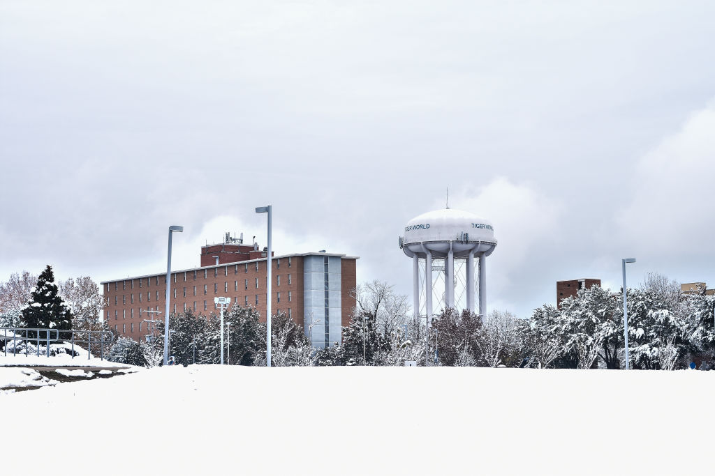 General View of Jackson State University in the Snow