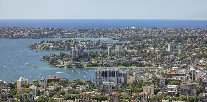 Sydney Harbour and eastern suburbs panorama Australia