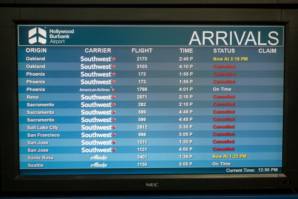 Southwest Airlines flights cancled
