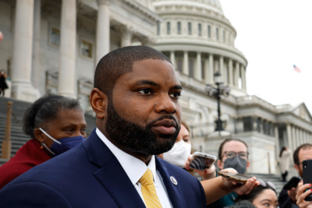 U.S. Rep.- elect Byron Donalds (R-FL) speaks to the media during the second day of elections for Speaker of the House outside the U.S. Capitol Building on January 04, 2023 in Washington, DC. The House of Representatives is meeting to vote for the next Spea