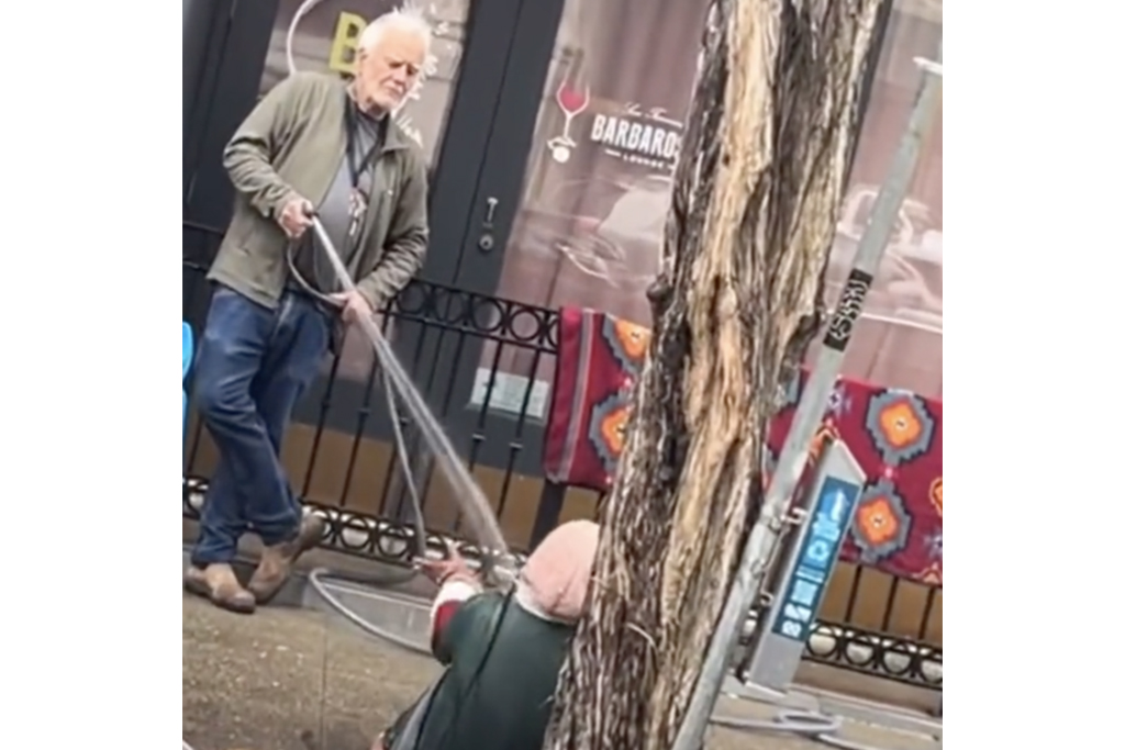 Collier Gwin, San Francisco man on video spraying homeless woman with water