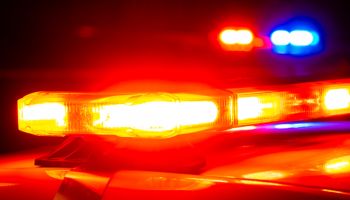 First responder lights at crime scene