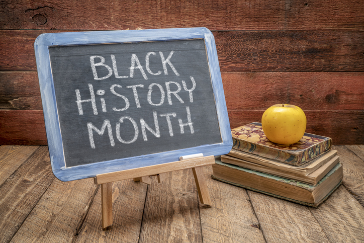 Black History Month blackboard sign