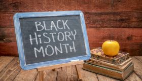 Black History Month blackboard sign