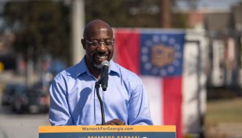 Georgia Senate Candidate Raphael Warnock Holds A Campaign Rally In Columbus