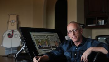 Scott Adams, cartoonist and author and creator of "Dilbert", poses for a portrait in his home office on Monday, January 6, 2014 in Pleasanton, Calif. Adams has published a new memoir "How to Fail at Almost Everything and Still Win Big: Kind of the Story