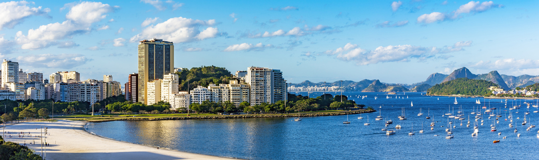 Botafogo beach and Guanabara bay with the Sugarloaf Mountain