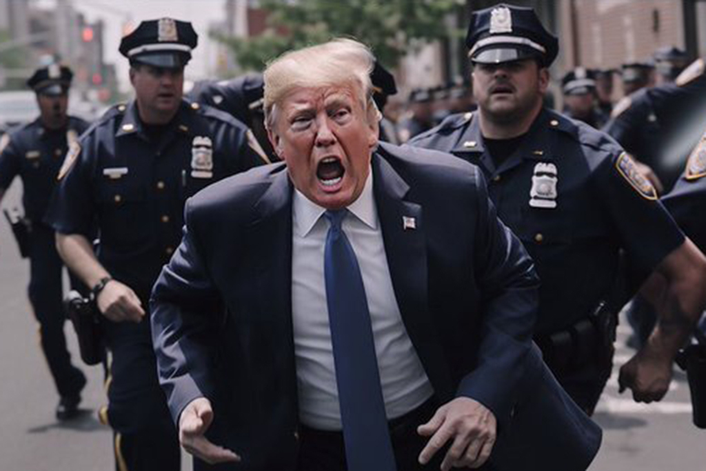AI deepfake photos of Terump being arrested and jailed
