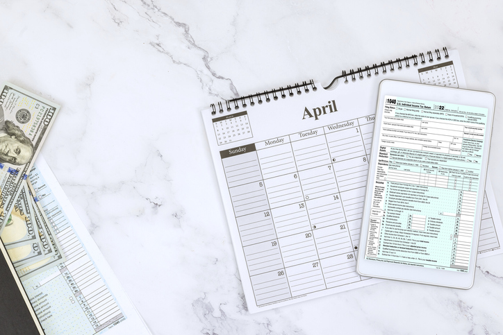 Time for the tax season with the 1040 form for federal individual income taxes in the US