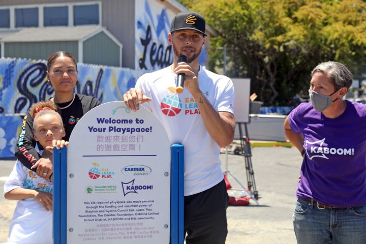Stephen And Ayesha Curry's Eat. Learn. Play., Along With Partners KABOOM!, The CarMax Foundation, And Oakland Unified School District, Unveiled An Amazing New Playground, Multi-Sport Court, And Garden At Franklin Elementary School On Saturday, June 12