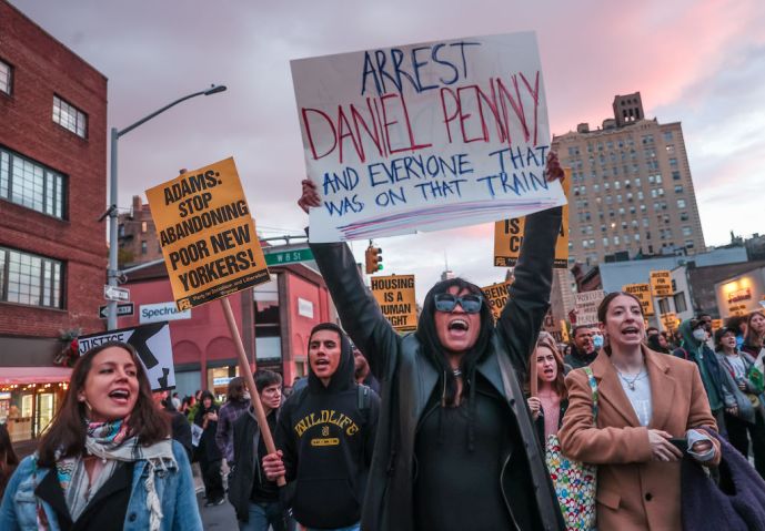 Protesters in New York demanding justice for Jordan Neely