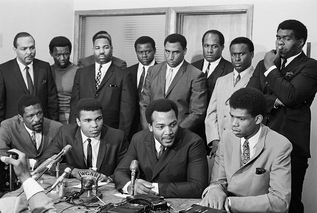 African American Athletes at News Conference