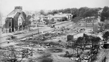 Part of Greenwood District burned in Race Riots, Tulsa, Oklahoma, USA, June 1921