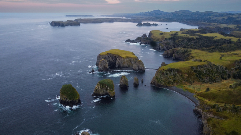 In the Unnamed bay on island of Shikotan, Kuril Islands.