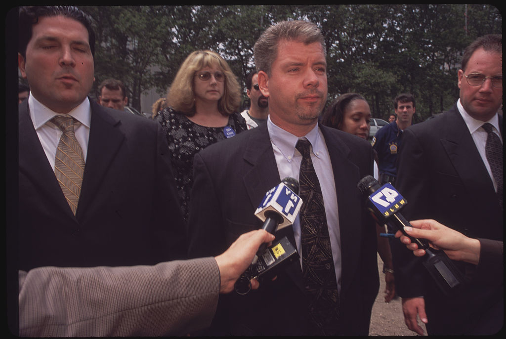 Reporters with Thomas Bruder at Sentencing
