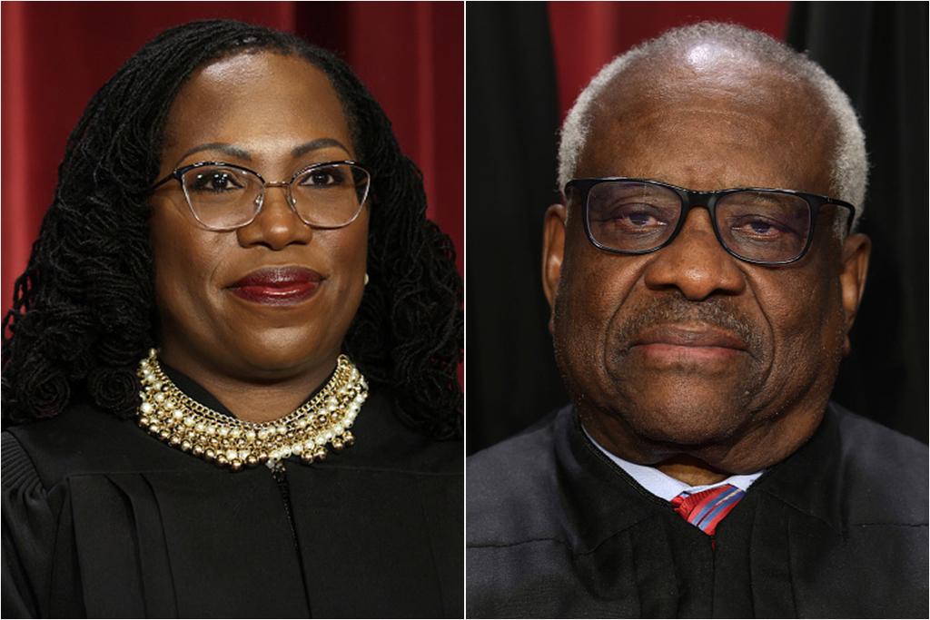 Supreme Court Justices Ketanji Brown Jackson and Clarence Thomas' opinions on affirmative action decision
