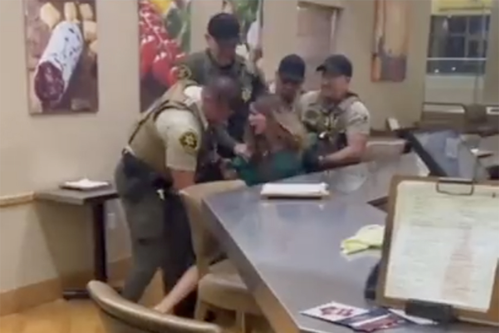Karen video - white woman kicks, spits on police