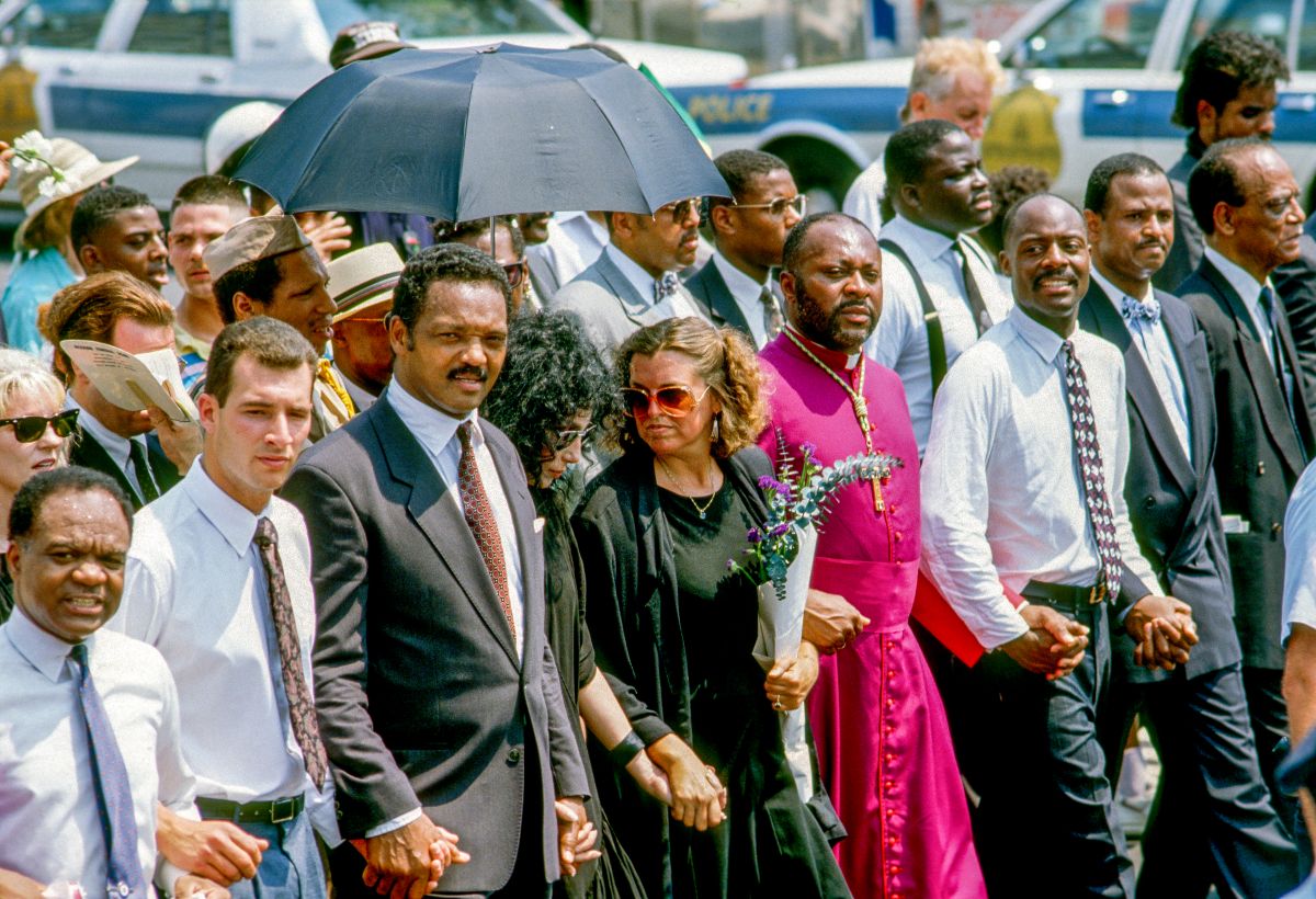 Congressman Walter E Fauntroy, Snyder's son Dean, Reverend Jesse Jackson,