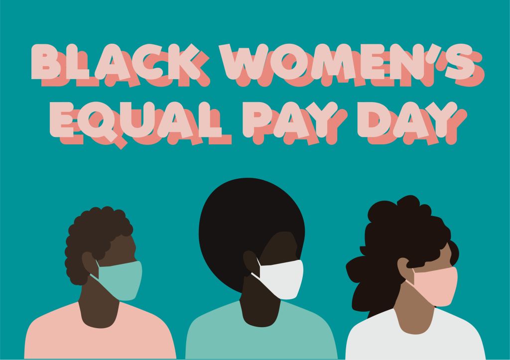 Black women's equal pay day character vector