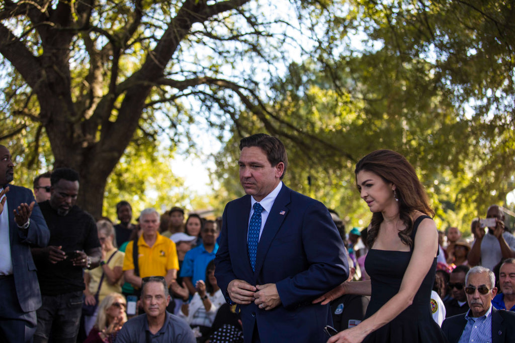 JACKSONVILLE, FL - AUG, 2023: Governor Ron DeSantis and his wi