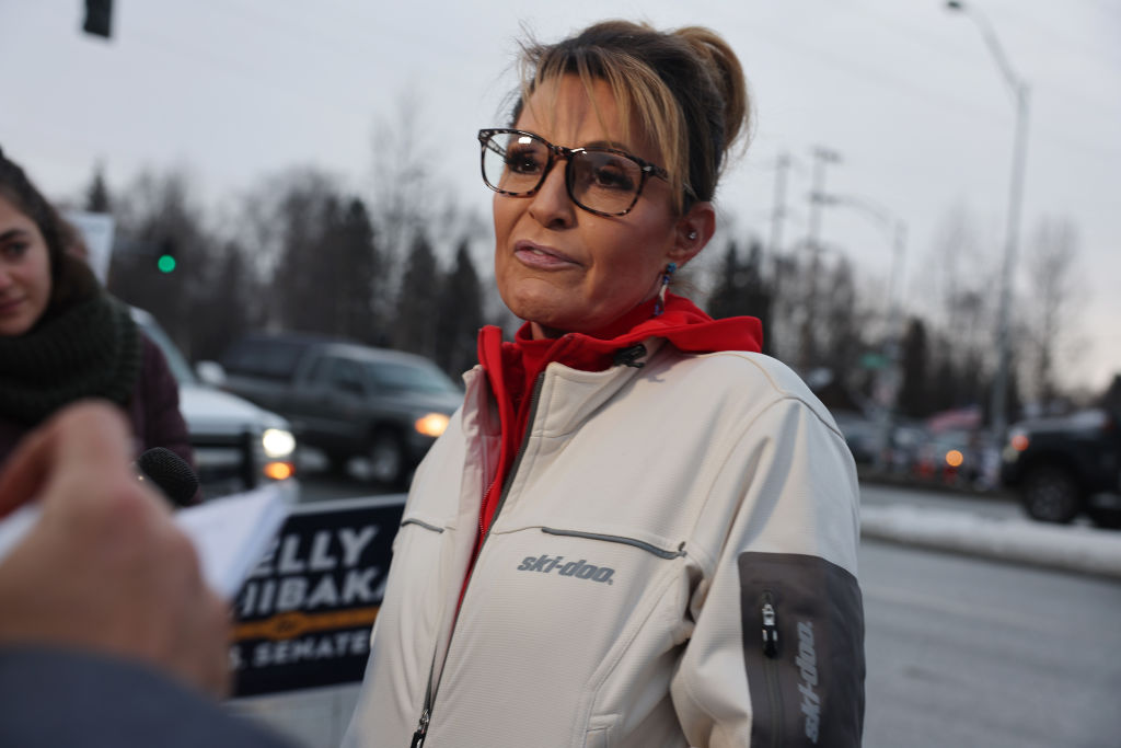 Sarah Palin Campaigns In Anchorage On Election Day
