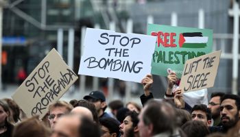 Protest in Brussels against attack on Gaza hospital