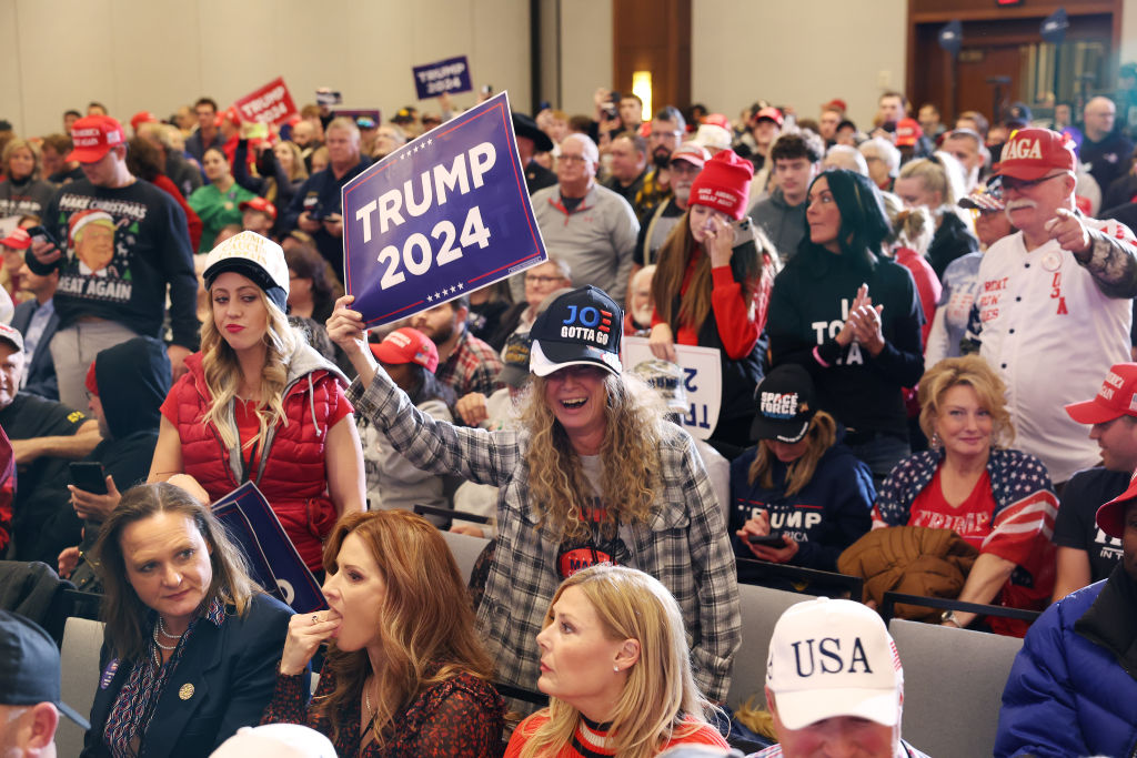 Former President Trump Holds Rally In Coralville, Iowa