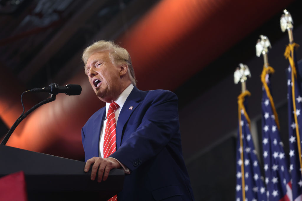 Donald Trump Holds Campaign Event In Clinton, Iowa As He Runs For President