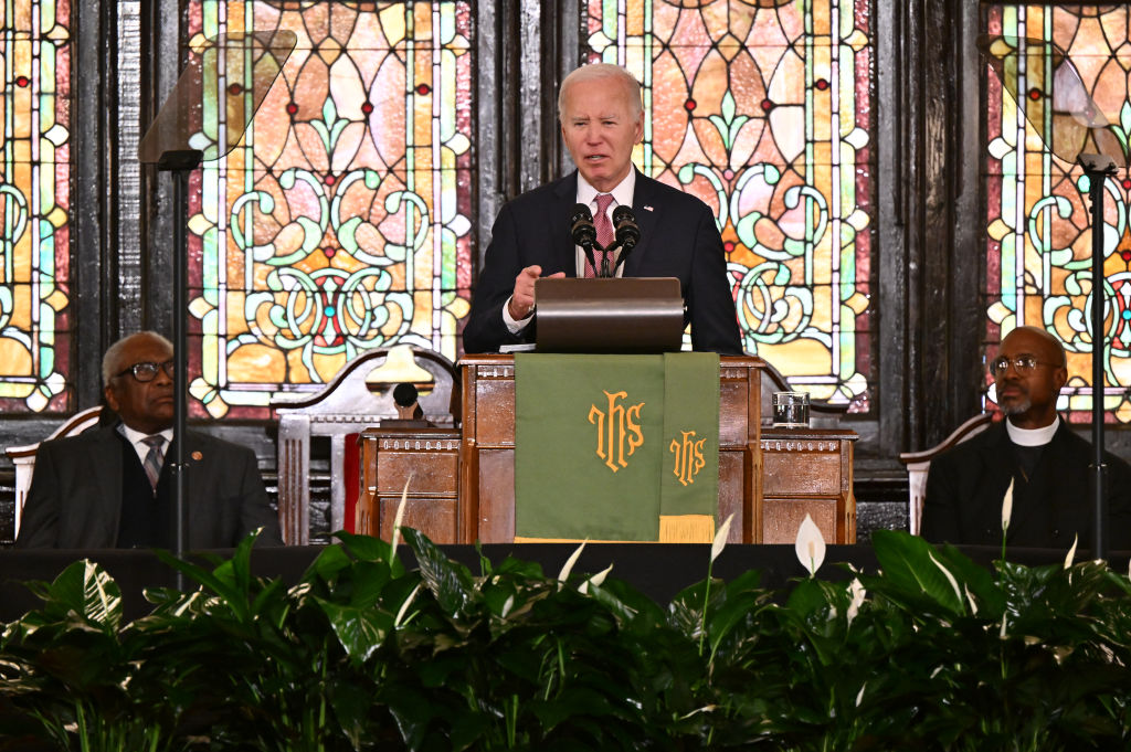 CHARLESTON, SC - JANUARY 8: President Joe Biden delivers remark