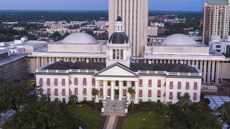 Florida State Capitol stands in Downtown Tallahassee — the capital of Florida