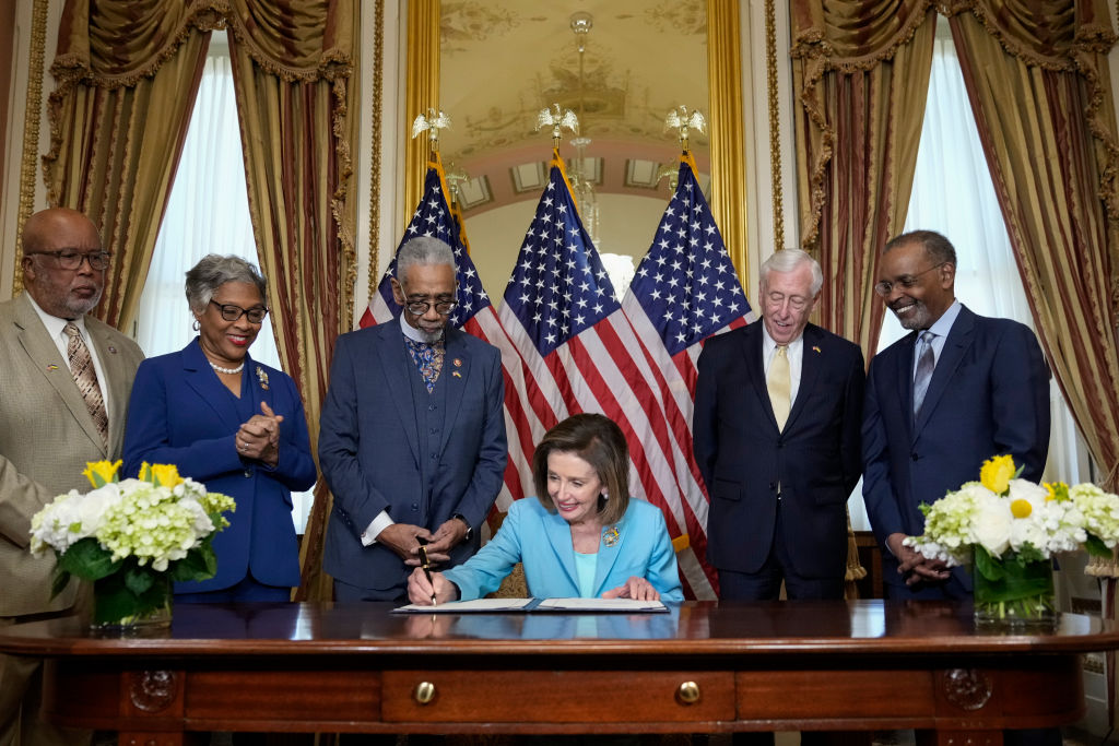 House Speaker Pelosi Holds Enrollment Ceremony For Emmett Till Anti-lynching Act