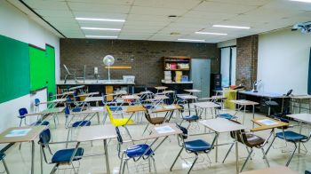 Long Island high school socially distanced classroom