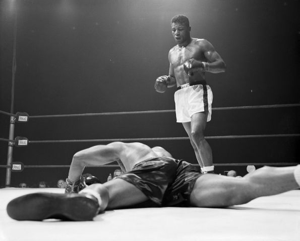Floyd Patterson Standing Above Archie Moore During Fight