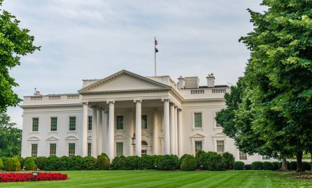 Calm view of White House in Washington DC - American political capital