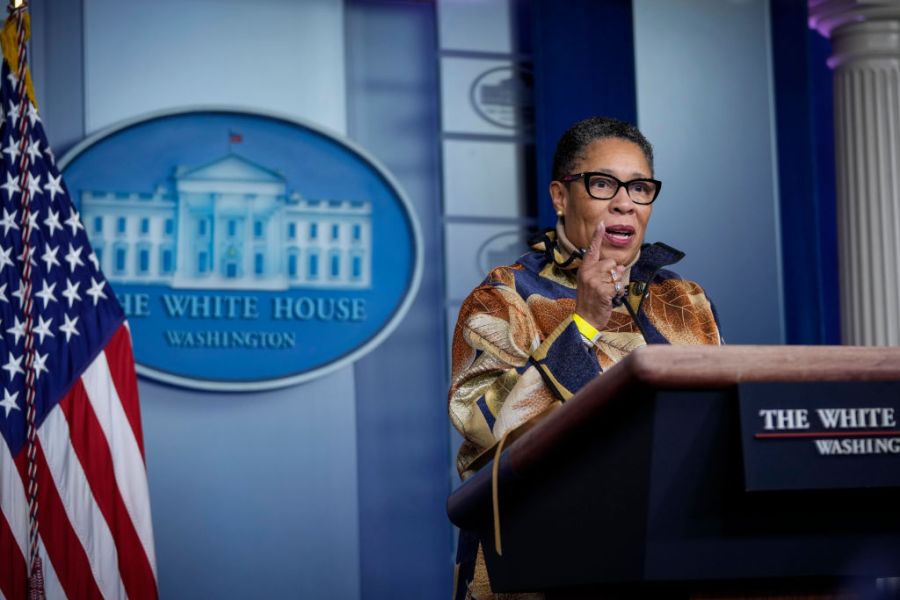 White House Press Secretary Jen Psaki Holds Daily Briefing With HUD Secretary Fudge