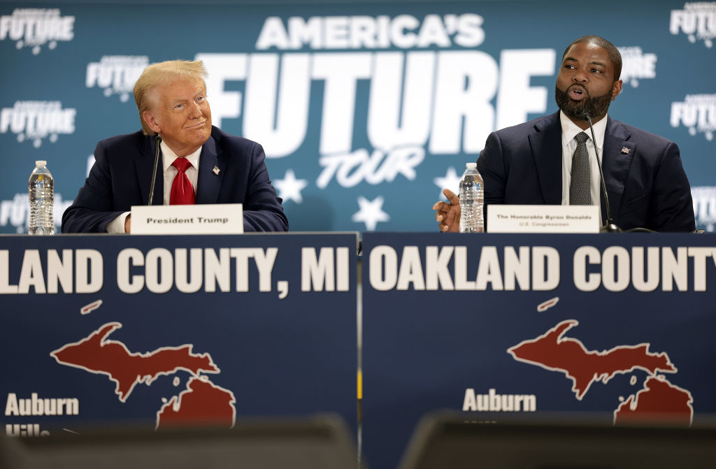 Republican Presidential Nominee Former President Donald Trump Campaigns In Michigan