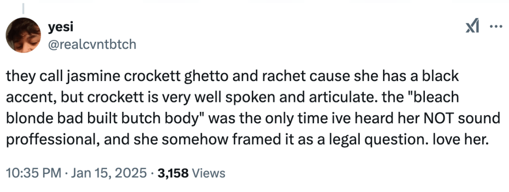 X posts about Jasmine Crockett