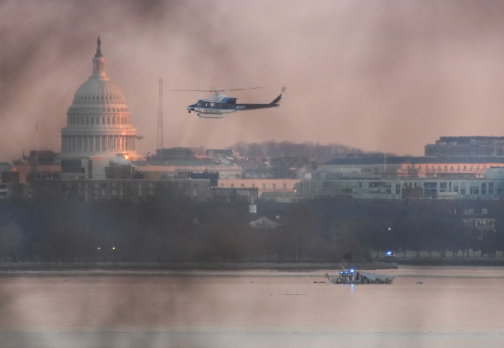 Emergency Crews Respond To Aircraft Crash Near Reagan National Airport