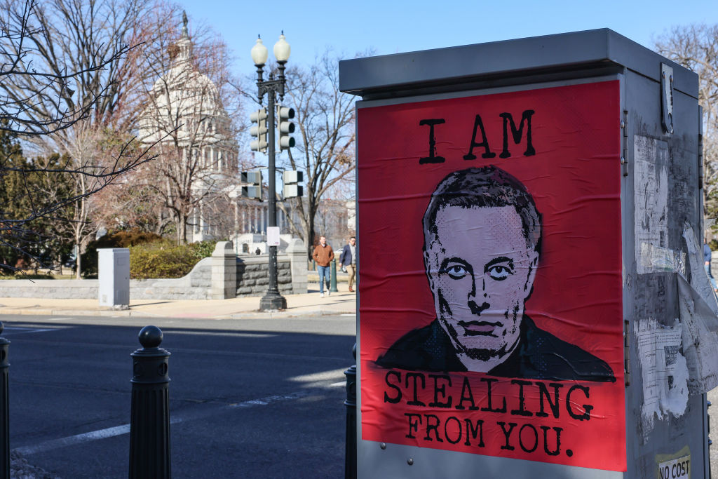 Placement Of "I Am Stealing From You" Elon Musk Posters